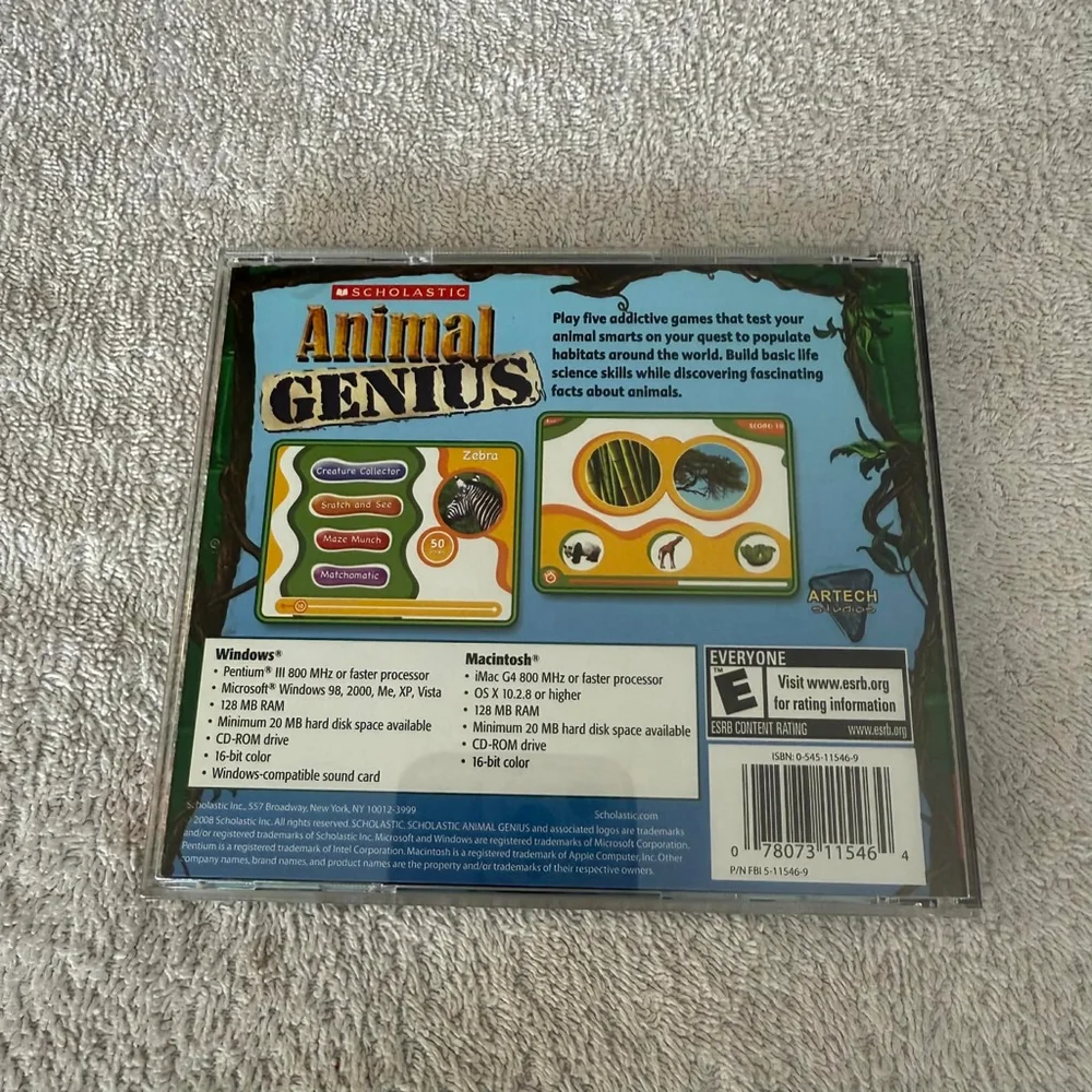 Scholastic Animal Genius PC Game One Size Blue Green